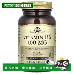 香港直发Solgar富含维生素B6促进能量代谢250粒胶囊叶酸