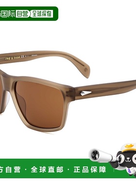 自营 rag & boneRag&Bone男式58毫米哑光灰色太阳镜-哑光灰色 美