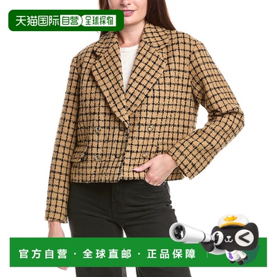 自营 sandro桑德罗粗毛混纺夹克-米色 美国奥莱直发