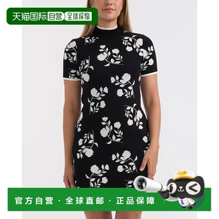 黑色花朵黄昏 自营Ellen 毛衣连衣裙 花朵短袖 美国奥莱 Tracy女式