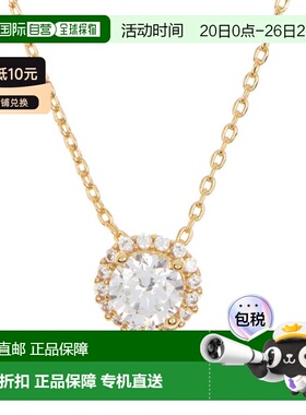 自营Adornia水晶光环项链金色水晶女士夏季透亮 美国奥莱直发吊坠