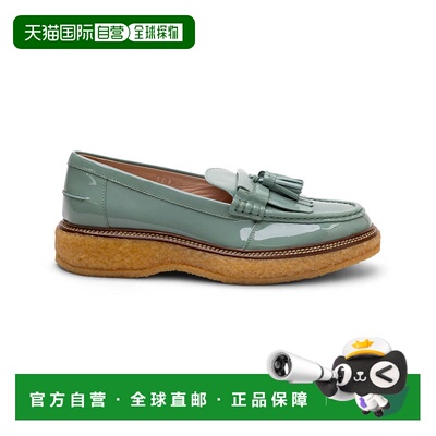 自营Tod's Leather Loafers - Green 美国奥莱皮鞋单鞋乐福鞋直发