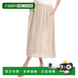 棕褐色 fisher艾琳费舍尔亚麻长裙 美国奥莱直发 eileen 自营