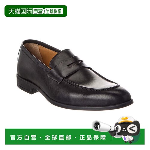 自营M by Bruno Magli Ricci皮革便士Loafer-黑色 美国奥莱直发