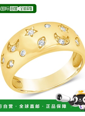 自营 sterling forever星月形包边圆顶戒指 - 金 美国奥莱直发