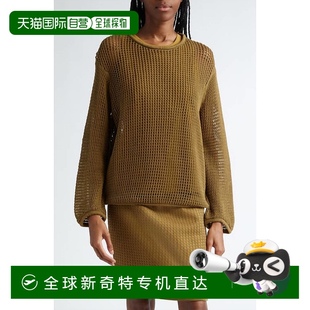 美国奥莱直发 自营 lafayette 148绿色丝兰开针毛衣 绿色丝兰