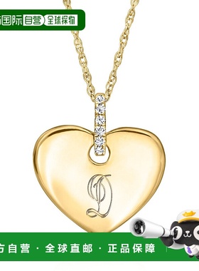 自营 罗斯 西蒙斯的RS Pure 14kt黄金个性化心形吊坠项链，镶嵌钻