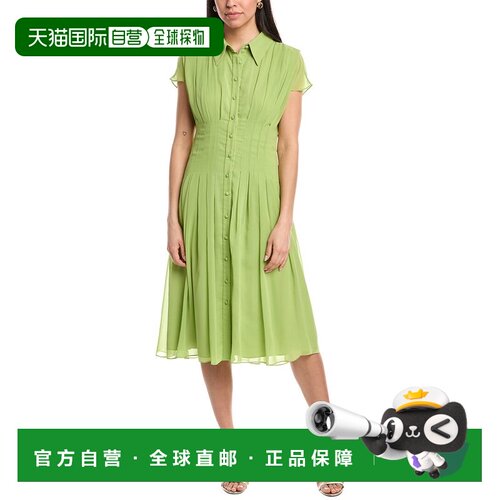自营Mikael Aghal Midi Dress - green 美国奥莱直发连衣裙