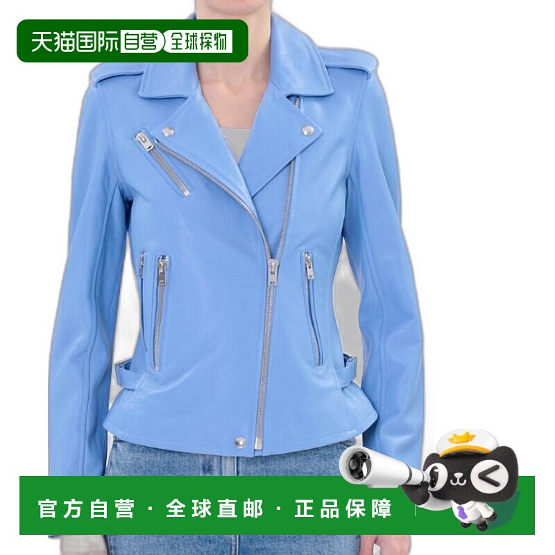 美国直邮IRO 女士外套夹克爆款皮夹克机车长袖拉链时尚羊毛