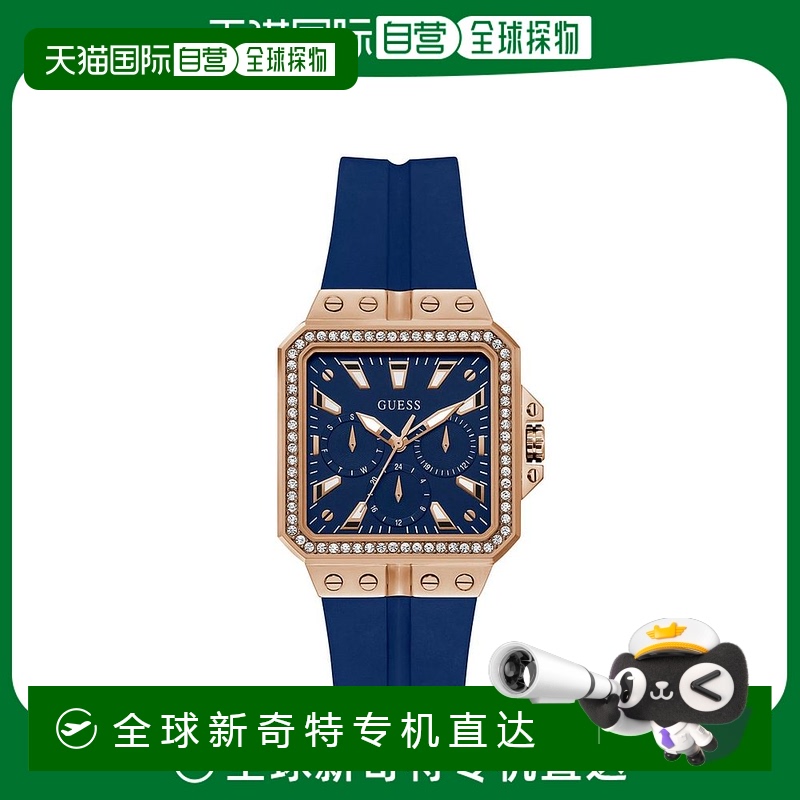 美国直邮GUESS 女士 休闲手表方形表盘石英表带女性腕表
