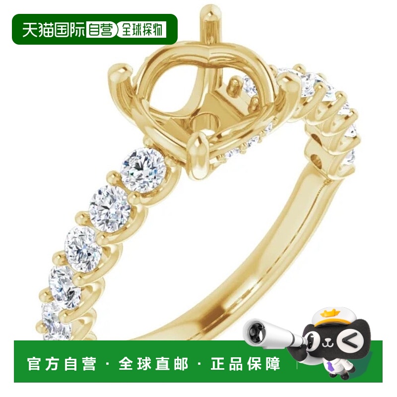 自营 pompeii3Lea Lab 培育钻石点缀戒指镶嵌 - 14k 黄金 美国奥