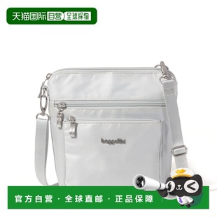 自营baggallini Women's Modern Pocket Crossbody Bag - silver