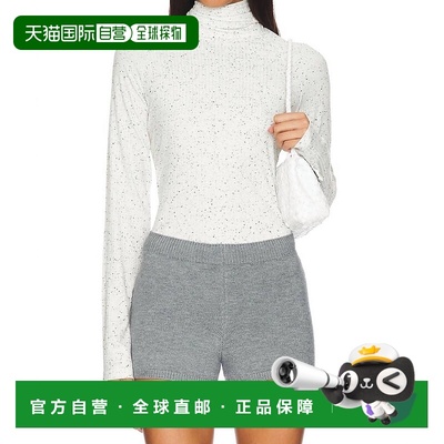 自营varleyRoya Roll Neck Long Sleeve Tee In Egret/black - eg