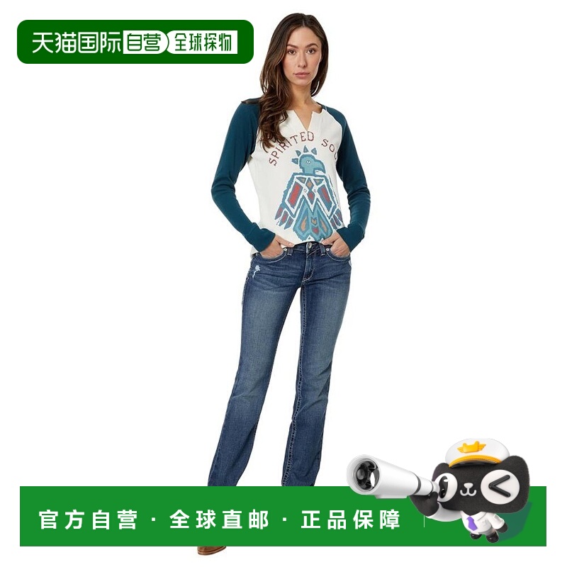 【美国直邮】Ariat|Real 中腰箭头剪裁 Gianna 可叠穿直筒牛仔裤S