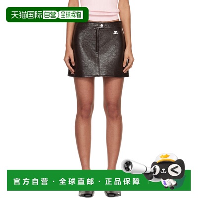 1h可退 香港直邮潮奢 Courreges 女士 棕色 Reedition 系列短裙 P