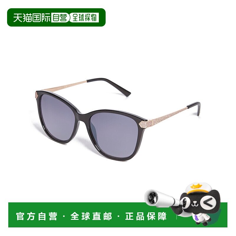 自营 guess闪粉大号方形复古太阳镜 - 黑色 美国奥莱直发