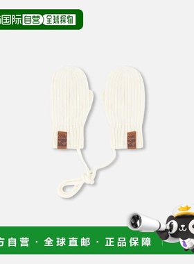 自营deux par deuxBaby Knit Mittens with Cord Off White - off