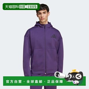 美国 plum 自营adidas阿迪达斯Z.N.E.全拉链连帽运动夹克 aurora