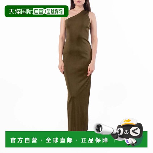 自营Saint Laurent One-Shoulder Maxi Dress - green 美国奥莱直
