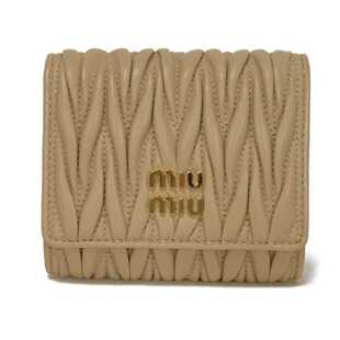 自营Miu Fold beige 美 Tri Owned Wallet Leather Miu Pre