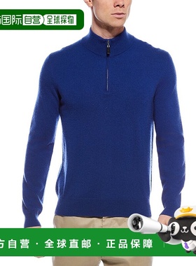 自营Mette Cashmere 1/4-Zip Mock Neck Sweater - blue 美国奥莱