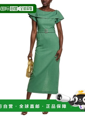 自营 BGL亚麻混纺迷笛裙-绿色 美国奥莱直发新款服饰连衣裙
