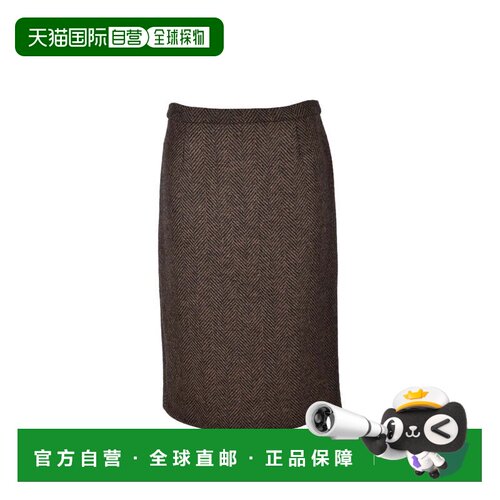 自营red valentinoMidi Skirt Wool Polyamide - Brown - grey 美