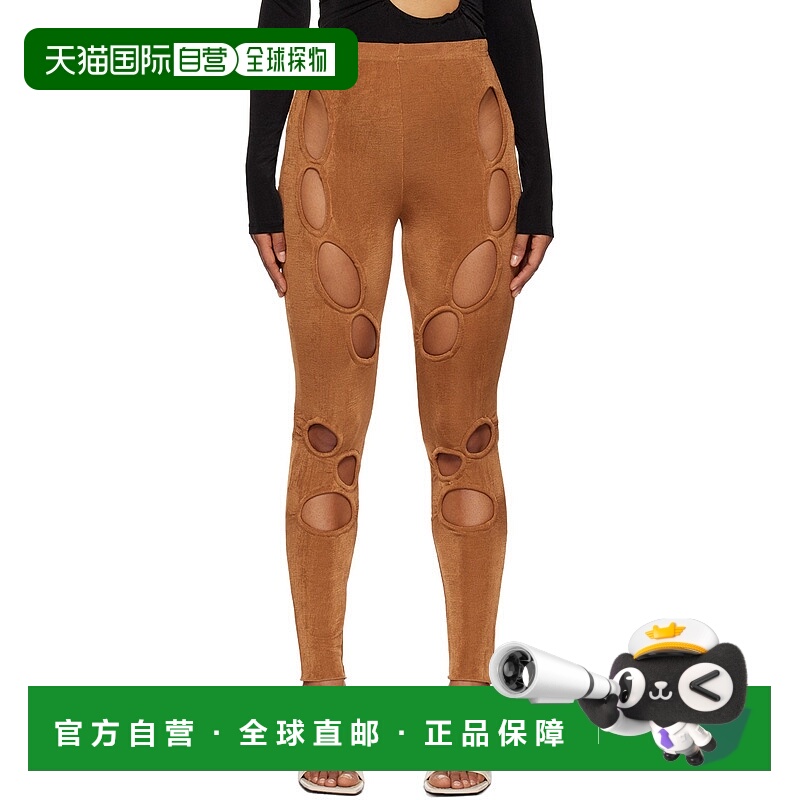 1h可退 香港直邮潮奢 TYRELL 女士 独家发售棕色紧身裤 Rorschach