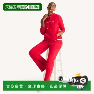 美国奥莱直发卫裤 亮珊瑚色 阔腿羊毛运动裤 自营Nautica女式