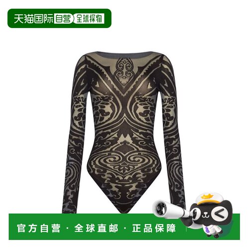 自营wolfordPaisley Tattoo String Body - grey/black 美国奥莱