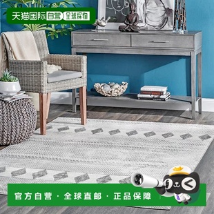 Faded Geometric Banded 自营 Rug Tinsley Area 灰色 nuLOOM