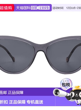 自营Carolina Herrera Grey Cat Eye Ladies Sunglasses HER 0141