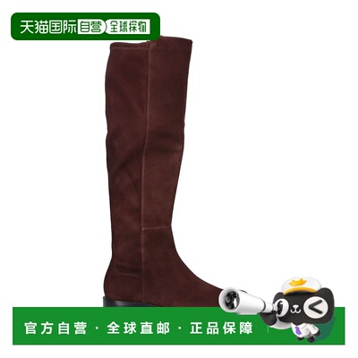 自营stuart weitzmanKnee-High Brown Suede Boots With Minimali