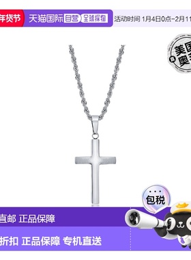自营blackjack不锈钢抛光十字架项链 银白色 美国奥莱直发吊坠
