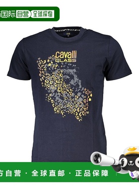 自营Cavalli Class棉质男式T恤-蓝色 美国奥莱直发