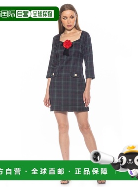 自营 alexia admorDelaney 格子连衣裙 - 绿色格子 美国奥莱直发