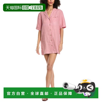 自营Faherty Paradise Point Linen Mini Dress - pink 美国奥莱
