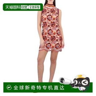 美国奥莱 自营 亮橙色ptn Burberry 直发 Edna花朵钩针连衣裙