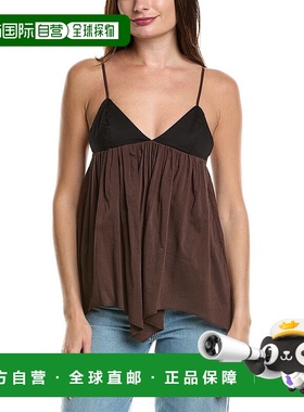 自营 WeWoreWhat Flowy Triangle Cami - 黑色 美国奥莱直发背心