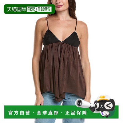 自营 WeWoreWhat Flowy Triangle Cami - 黑色 美国奥莱直发背心