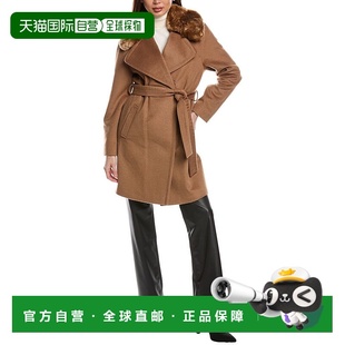 Wool Blend Wrap 自营 brown Spiga Coat 美国奥莱直发大衣 Via