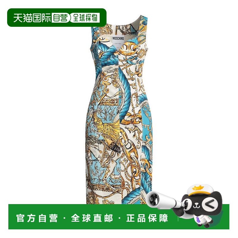 1h可退 【美国直邮】Moschino/奧莉佛女士连衣裙无袖中长款修身时