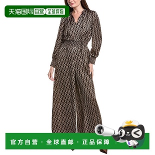 美国奥莱直发连体裤 棕褐色 Camuto印花连身裤 自营Vince