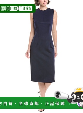 自营 Sportmax Andina Midi护套连衣裙-蓝色 美国奥莱直发