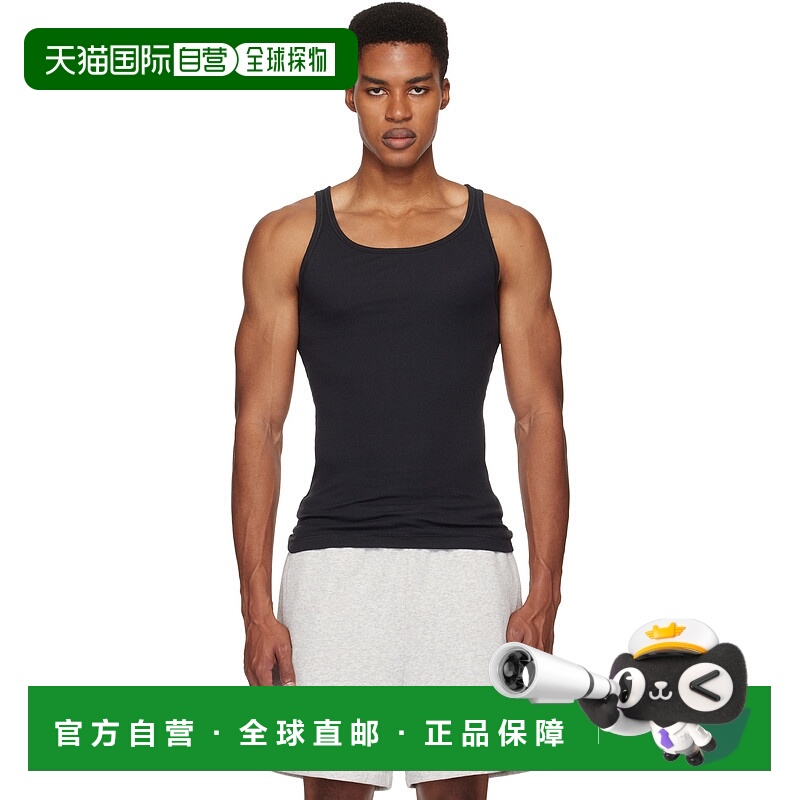 1h可退 香港直邮潮奢 SKIMS 男士 三件装黑色 Cotton Rib 背心 TP