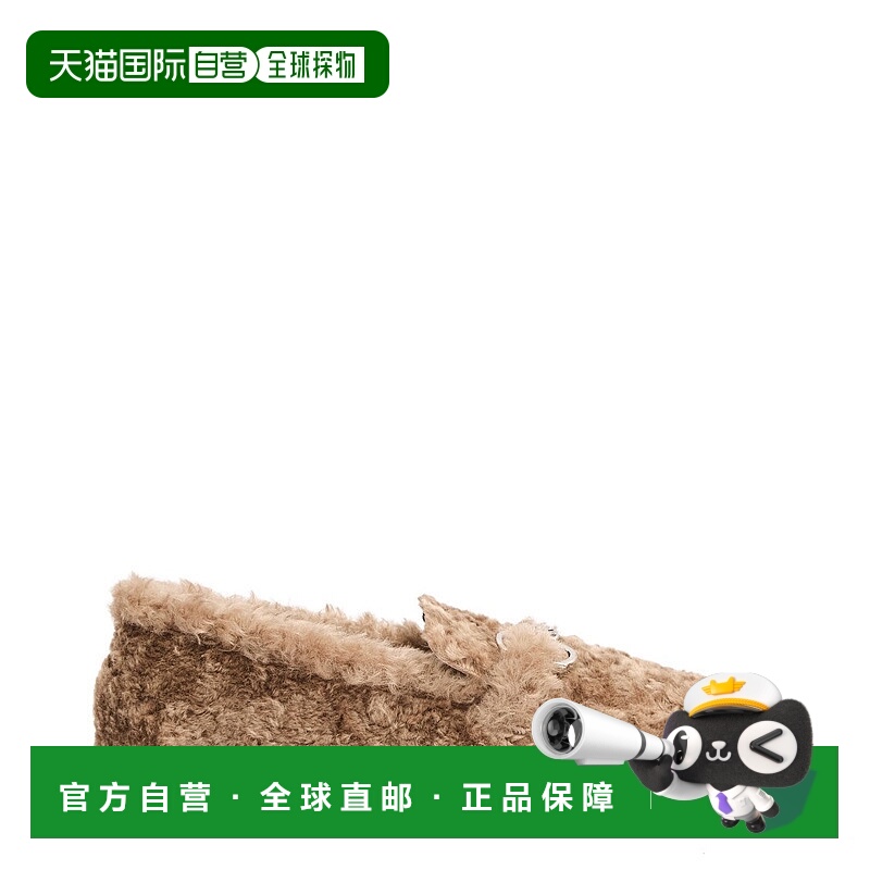 自营casadeiMoccasin Style Shoes In Plush Beige Eco Fur With