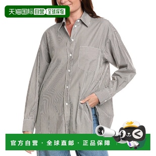 灰色 bone碎骨Max条纹男朋友衬衫 美国奥莱直发 自营rag