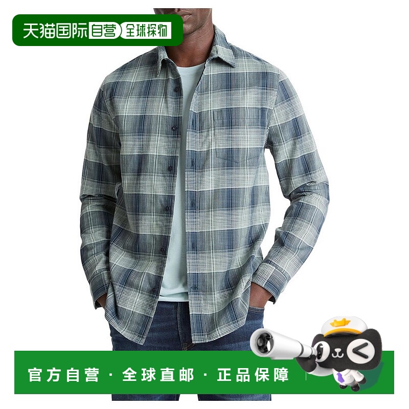 1h可退 【美国直邮】vince 男士 衬衫格纹长袖