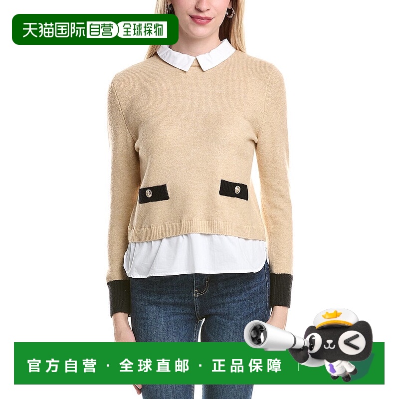 自营CeCe双层毛衣-灰色 美国奥莱直发