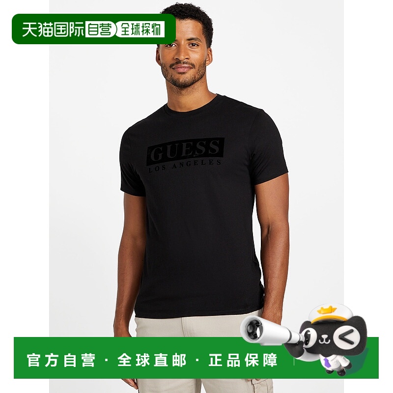 自营guessReyn Crewneck Logo Tee - black 美国奥莱直发